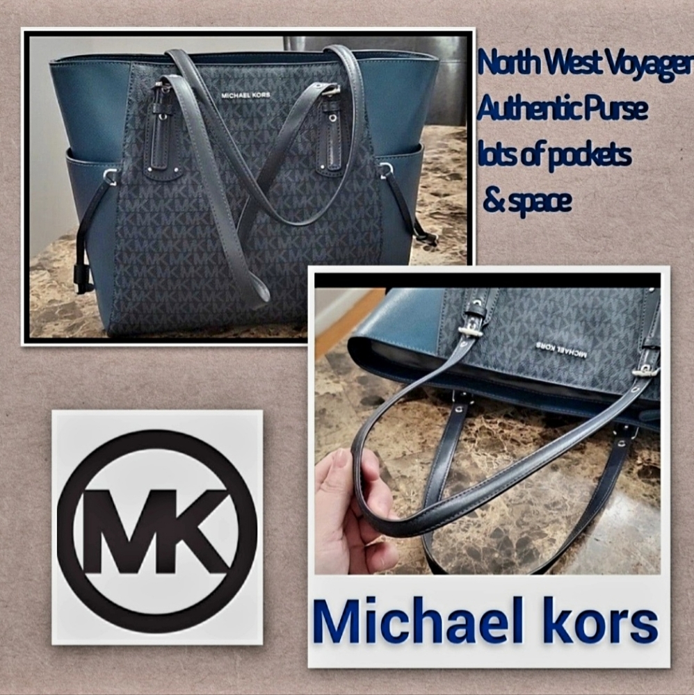 👜 💎Michael kors East West Logo Voyager Shoulder Purse